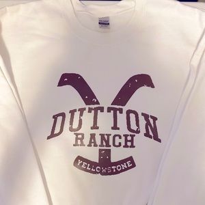 Yellowstone XL Sweatshirt White with Brown lettering!